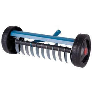 Kerti gereblyefej, Strend Pro Garden R152W, kék, 11 fogú, acél, gyomtalanításhoz, gyepszellőztető, kerekekkel, nyél nélkül