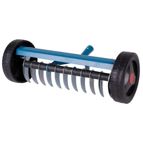 Kerti gereblyefej, Strend Pro Garden R152W, kék, 11 fogú, acél, gyomtalanításhoz, gyepszellőztető, kerekekkel, nyél nélkül
