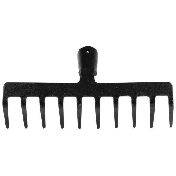 Kerti gereblyefej, Strend Pro Premium R-606, fekete, 10 fogú, acél, 26 cm munkaszélesség, nyél nélkül