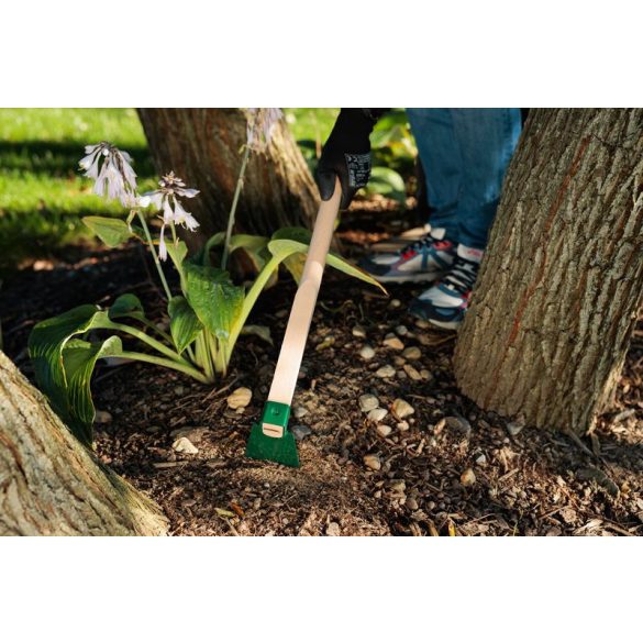 Kerti kapa, Fed, zöld, egyenes, 120 cm nyél, 8 cm munkaszélesség, acél fej, fa nyél