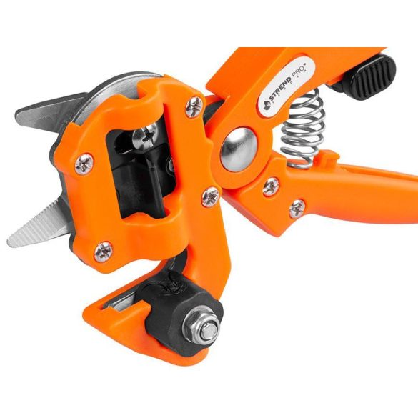 Oltófogó, Strend Pro Garden, narancssárga, acél penge, műanyag fej, Omega oltási módszer, szőlőhöz és gyümölcsfákhoz, 80% feletti sikerarány