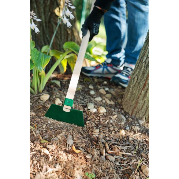 Kerti kapa, Fed, sötétzöld, egyenes, 120 cm nyél, 16 cm munkaszélesség, acél fej, fa nyél