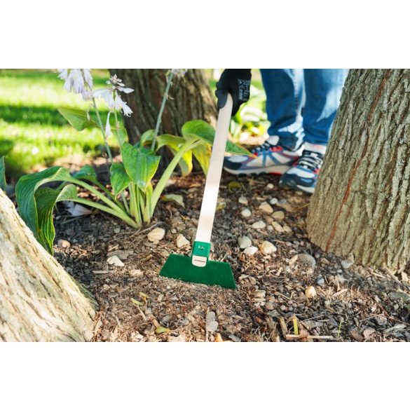 Kerti kapa, Fed, sötétzöld, egyenes, 120 cm nyél, 16 cm munkaszélesség, acél fej, fa nyél