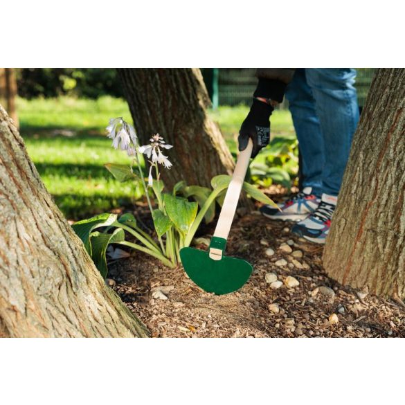 Kerti kapa, Fed, sötétzöld, hegyes, 120 cm nyél, 16,5 cm munkaszélesség, acél fej, fa nyél, szív alakú, 450 g