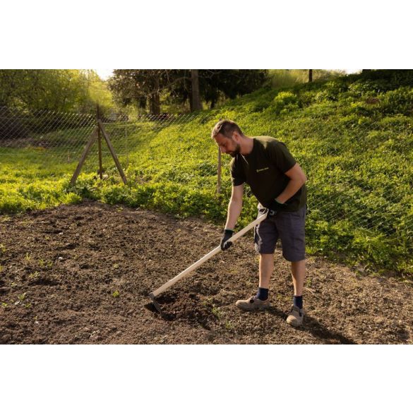 Kerti kapa, Strend Pro Garden, sötétszürke, hegyes, 120 cm nyél, 11 cm munkaszélesség, acél fej, fa nyél