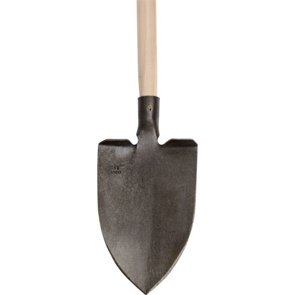 Ásó, Strend Pro Garden Gardex, hegyes fej, sötétszürke, edzett acél fej, fa nyél, D markolat