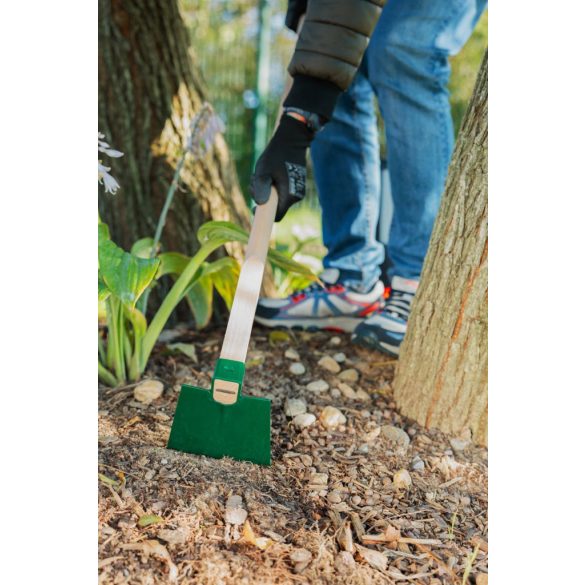 Kerti kapa, Fed, zöld, egyenes, 120 cm nyél, 12,5 cm munkaszélesség, acél fej, fa nyél