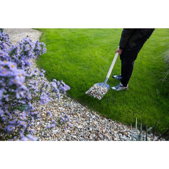 Lapát, Strend Pro Garden S504-3.WH, szürke, 150 cm, 27,5 x 23,5 cm, acél fej, fa nyél, egyenes