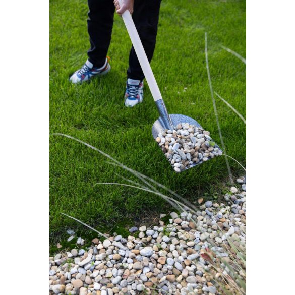 Lapát, Strend Pro Garden S504-3.WH, szürke, 150 cm, 27,5 x 23,5 cm, acél fej, fa nyél, egyenes