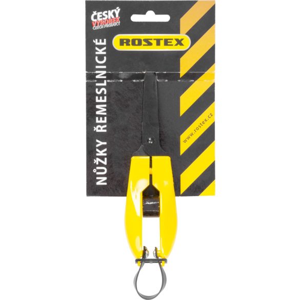 Kézműves olló, Rostex 2405, sárga/fekete, 160 mm, acél penge, éles vágóél, precíz vágás