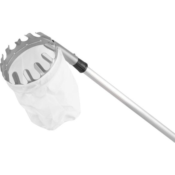 Gyümölcsszedő, Strend Pro Garden GT7007, ezüst, teleszkópos nyél, 134-240 cm, alumínium nyél, vászonkosár