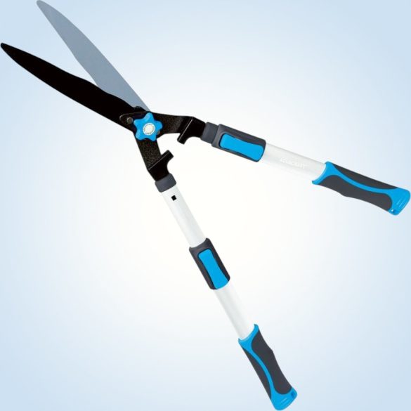 Sövényvágó olló, Aquacraft 370213, fehér/fekete, 72,3 cm, alumínium nyél, hullámos acél penge, teleszkópos