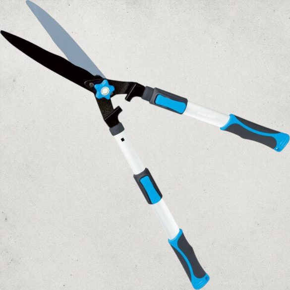 Sövényvágó olló, Aquacraft 370213, fehér/fekete, 72,3 cm, alumínium nyél, hullámos acél penge, teleszkópos