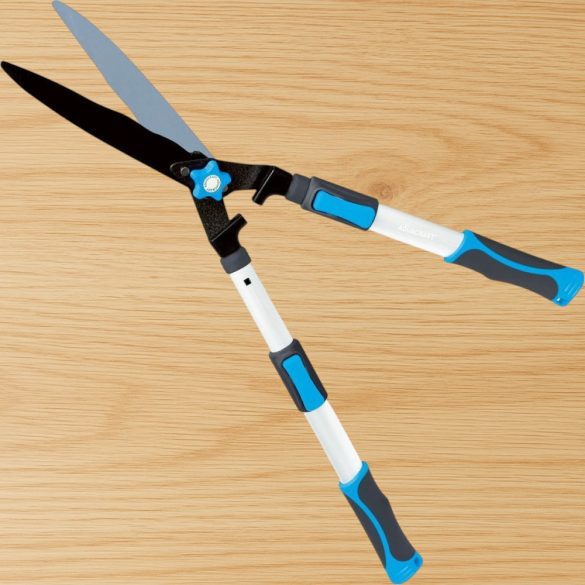 Sövényvágó olló, Aquacraft 370213, fehér/fekete, 72,3 cm, alumínium nyél, hullámos acél penge, teleszkópos