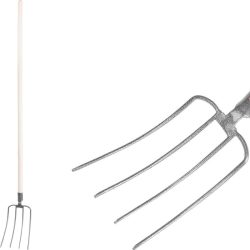   Villa, Strend Pro Garden F104KX.WH, szürke, acél fej, lakkozott fa nyél, 4 ágú, fogantyúval