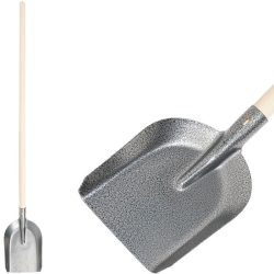   Lapát, Strend Pro Garden S504-4.WH, szürke, 150 cm, 27 x 22 cm, acél fej, fa nyél, egyenes