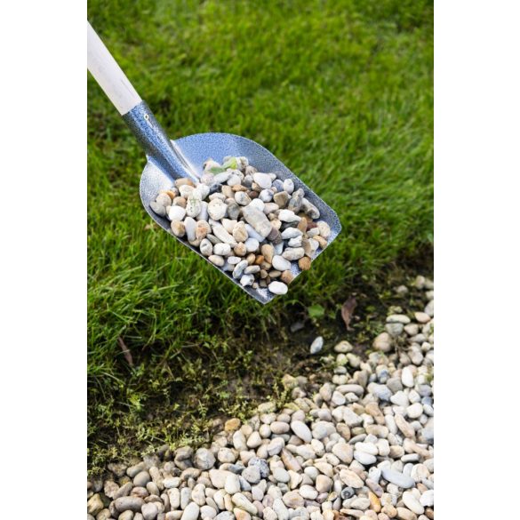 Lapát, Strend Pro Garden S504-4.WH, szürke, 150 cm, 27 x 22 cm, acél fej, fa nyél, egyenes