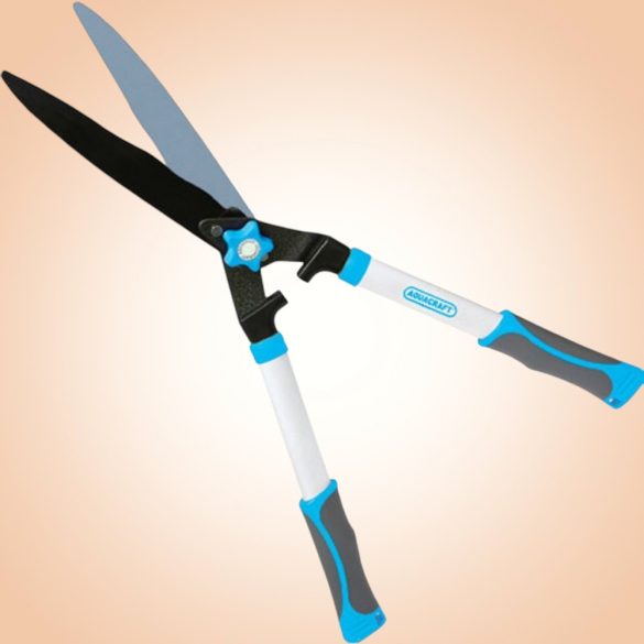 Sövényvágó olló, Aquacraft 371213, fehér/fekete, 71 cm, alumínium nyél, hullámos acél penge, teleszkópos