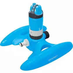   Kerti locsolófej, Aquacraft 270150 Prémium, kék, forgó 360°, 5 permetezési mód, állítható szektorszórás, maximum 315 m2 öntözési terület