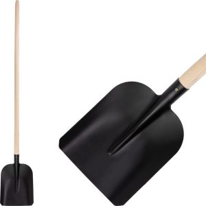 Lapát, Strend Pro Garden 714-12, fekete, 28 x 23,5 cm, acél fej, fa nyél, egyenes