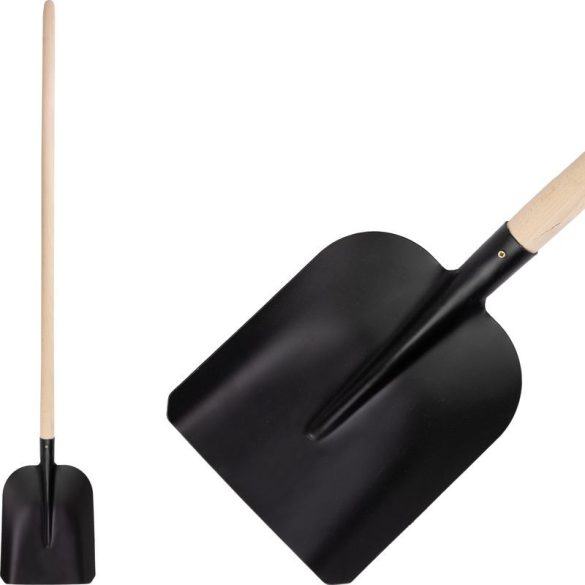 Lapát, Strend Pro Garden 714-12, fekete, 28 x 23,5 cm, acél fej, fa nyél, egyenes