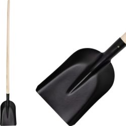   Lapát, Strend Pro Garden 714-13, fekete, 150 cm, 18,5 cm munkaszélesség, acél fej, fa nyél, egyenes