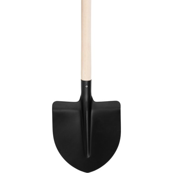 Lapát, Strend Pro Garden 714-28, fekete, 130 cm, acél fej, fa nyél, íves