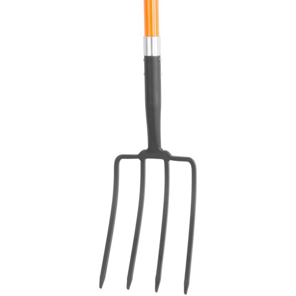 Villa, Strend Pro Garden, fekete/narancssárga, acél fej, üvegszálas nyél, 4 ágú, D markolat
