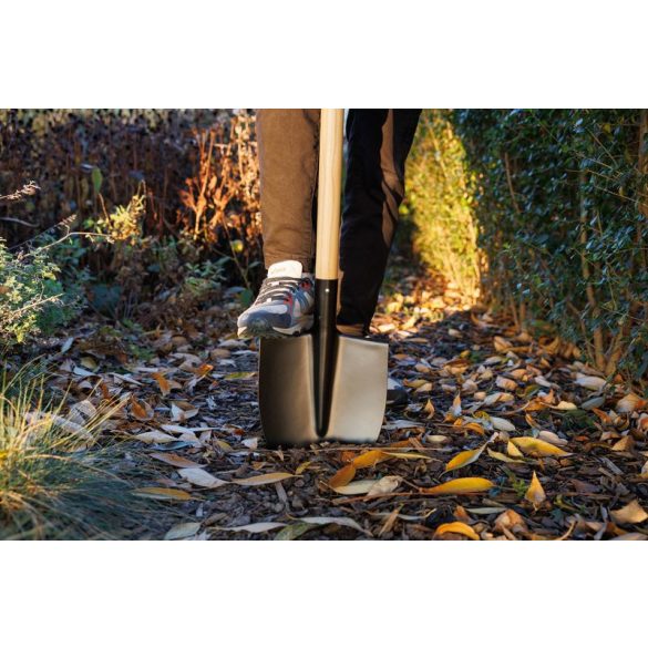 Ásó, Strend Pro Garden, hegyes fej, fekete, acél fej, fa nyél, D markolat