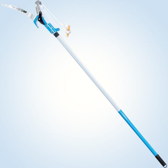 Ágvágó olló, Aquacraft 320070, kék/fehér, teleszkópos rúddal, fűrésszel, 180-300 cm, alumínium nyél, acél penge, köteles mechanika