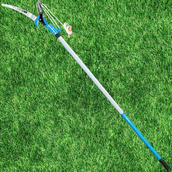 Ágvágó olló, Aquacraft 320070, kék/fehér, teleszkópos rúddal, fűrésszel, 180-300 cm, alumínium nyél, acél penge, köteles mechanika