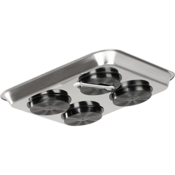 Mágneses csavartálca, Strend Pro, ezüst, 27 × 29,2 cm, rozsdamentes acél, 4 db gumiborítású mágnes, karcálló felület