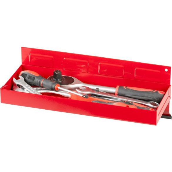 Mágneses szerszámtartó, Strend Pro, piros, 4 db-os készlet, gumibevonatú mágnes, fúrás nélkül rögzíthető