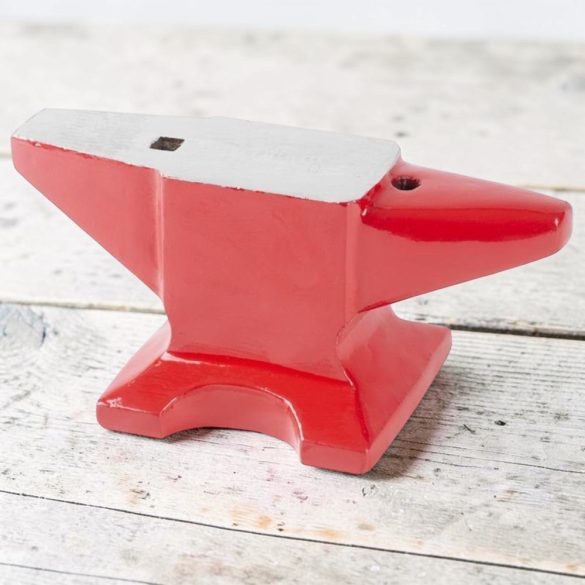 Üllő, Strend Pro Cork CA609, piros, 50 kg, öntöttvas, lapos ütőfelület, kúpos szarv és keskenyedő szarv