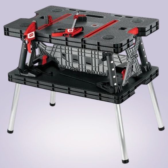 Munkaasztal, Keter 17182239, fekete, 85 x 55 x 75,5 cm, hordozható, polipropilén műanyag, összecsukható, 453 kg teherbírás