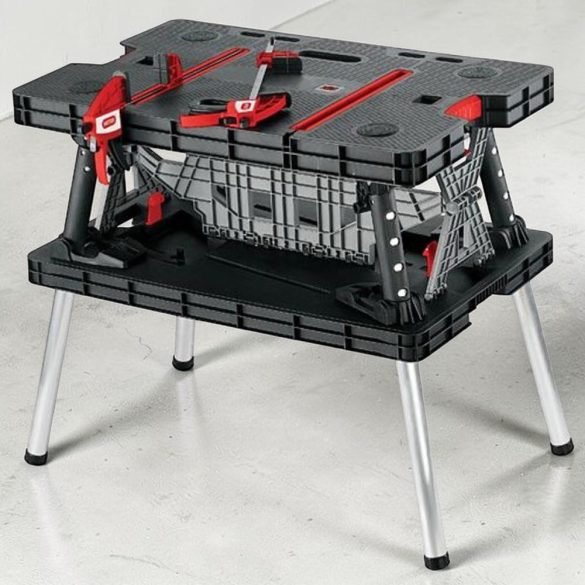 Munkaasztal, Keter 17182239, fekete, 85 x 55 x 75,5 cm, hordozható, polipropilén műanyag, összecsukható, 453 kg teherbírás