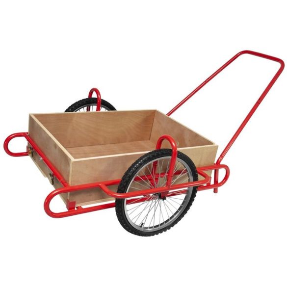 Kétkerekű kocsi, Strend Pro Optimus, piros, 90 × 63 × 25 cm, 240 kg teherbírás, fa testtel