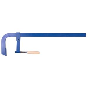 Asztalos szorító, Metalkov, kék, 200 mm, acél rúd, fa markolat, TR 18 x 4 menetes szár, fa ragasztásához
