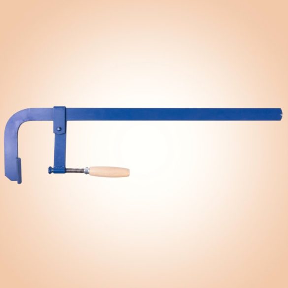Asztalos szorító, Metalkov, kék, 200 mm, acél rúd, fa markolat, TR 18 x 4 menetes szár, fa ragasztásához