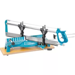   Gérvágó kézifűrész, Strend Pro PS-550, kék, 550 mm, acél keret, fa talp, acél penge