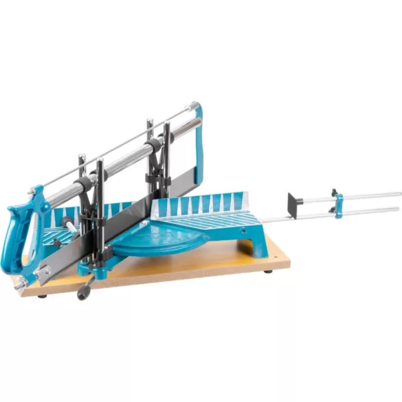Gérvágó kézifűrész, Strend Pro PS-550, kék, 550 mm, acél keret, fa talp, acél penge