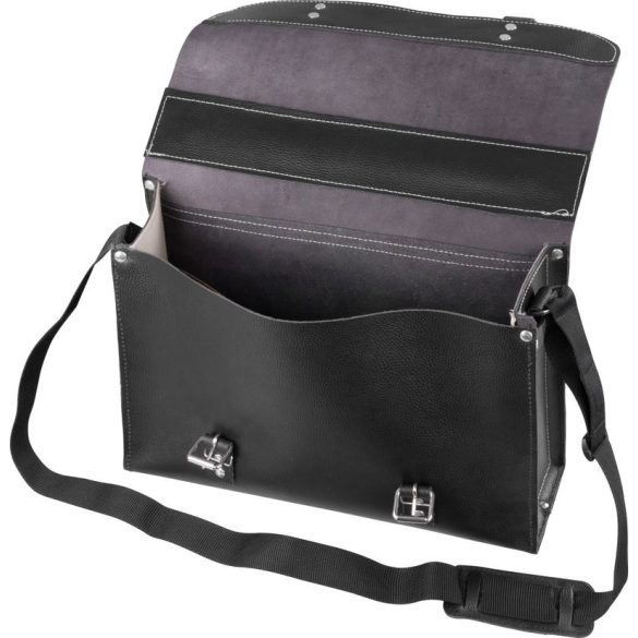 Szerszámos táska, Moško BM45, 45 × 32 × 15 cm, fekete, bőr, tartós, masszív kivitel, professzionális