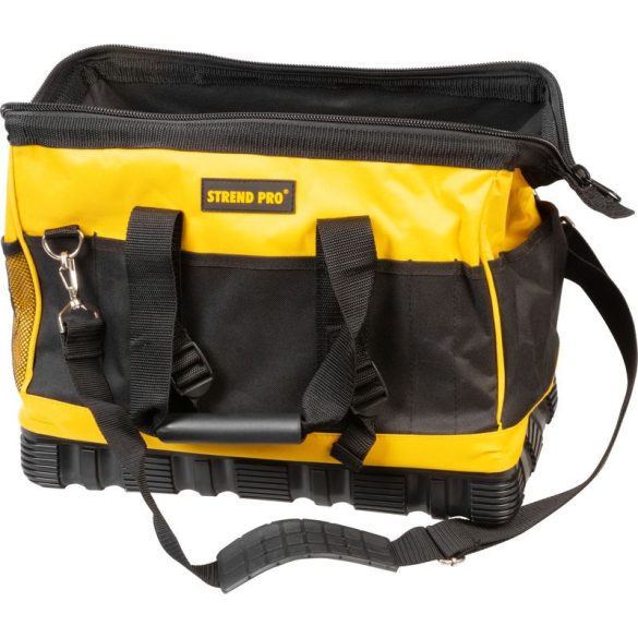 Szerszámos táska, Strend Pro TB-2014, 40 x 20 x 36 cm, fekete/sárga, szerszámokhoz, textil, cipzáras, vállpántos