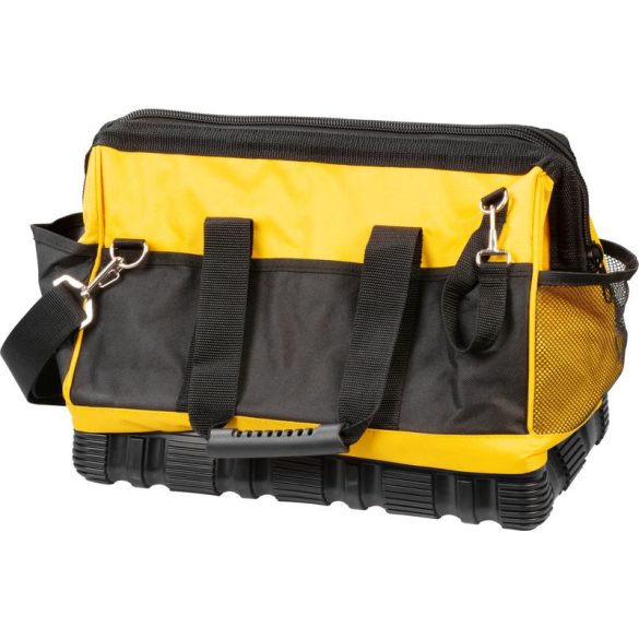 Szerszámos táska, Strend Pro TB-2014, 40 x 20 x 36 cm, fekete/sárga, szerszámokhoz, textil, cipzáras, vállpántos