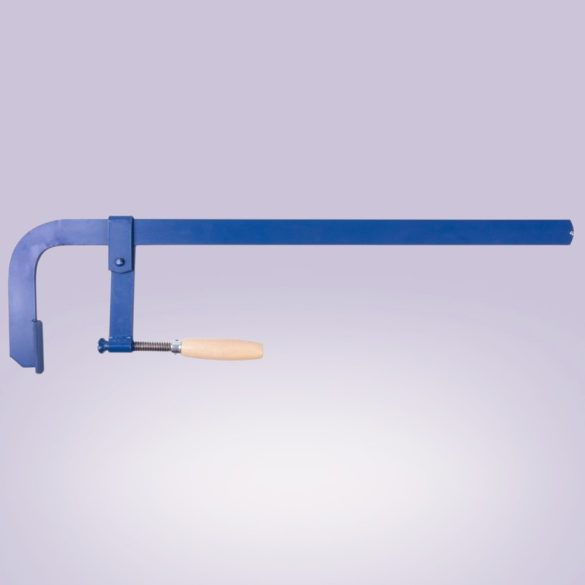 Asztalos szorító, Metalkov, kék, 300 mm, acél rúd, fa markolat, TR 18 x 4 menetes szár, fa ragasztásához