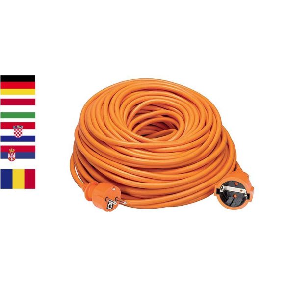 Lengő hosszabbító, Strend Pro DG-YDB01, 30 m, narancssárga, Schuko típus, otthoni és kültéri használatra, kapcsoló nélkül