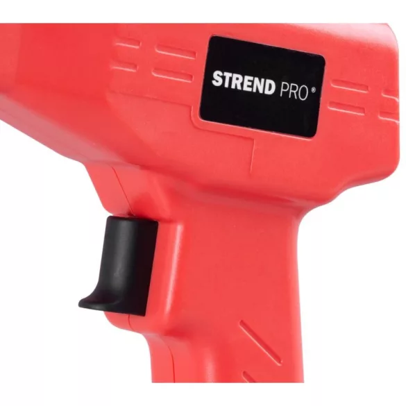 Elektromos műanyaghegesztő pisztoly, Strend Pro, piros, 43 W, 200 db kapoccsal, fogóval és letörő késsel, műanyag hordtáskában