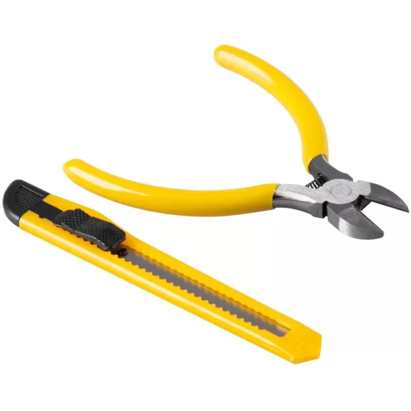 Elektromos műanyaghegesztő pisztoly, Strend Pro, piros, 43 W, 200 db kapoccsal, fogóval és letörő késsel, műanyag hordtáskában