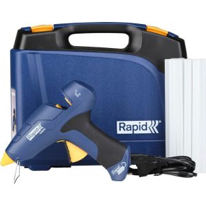 Ragasztópisztoly, Rapid, CG270, vezeték nélküli üzemmód (akár 7 perc), 10 db ragasztórúd, koffer, cserélhető fúvókával kompatibilis