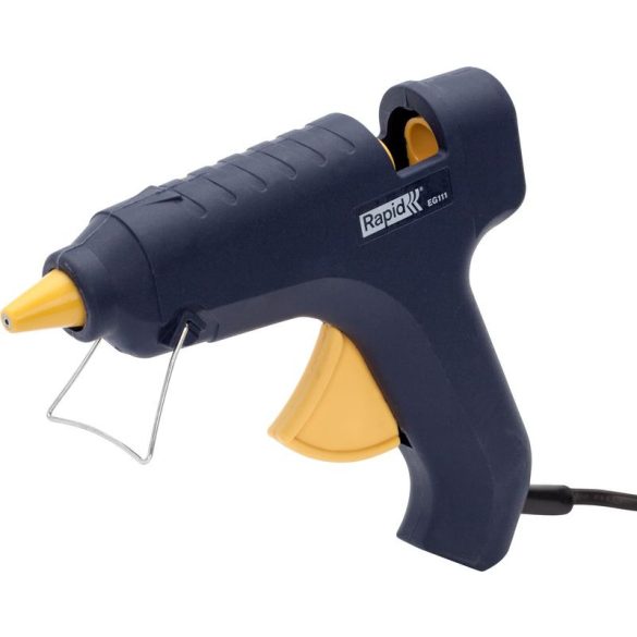 Ragasztópisztoly, Rapid, EG111, 1,2 cm-es ragasztórúdhoz, ergonomikus, állítható állvánnyal, puha markolatú, szilikon fúvókavédővel